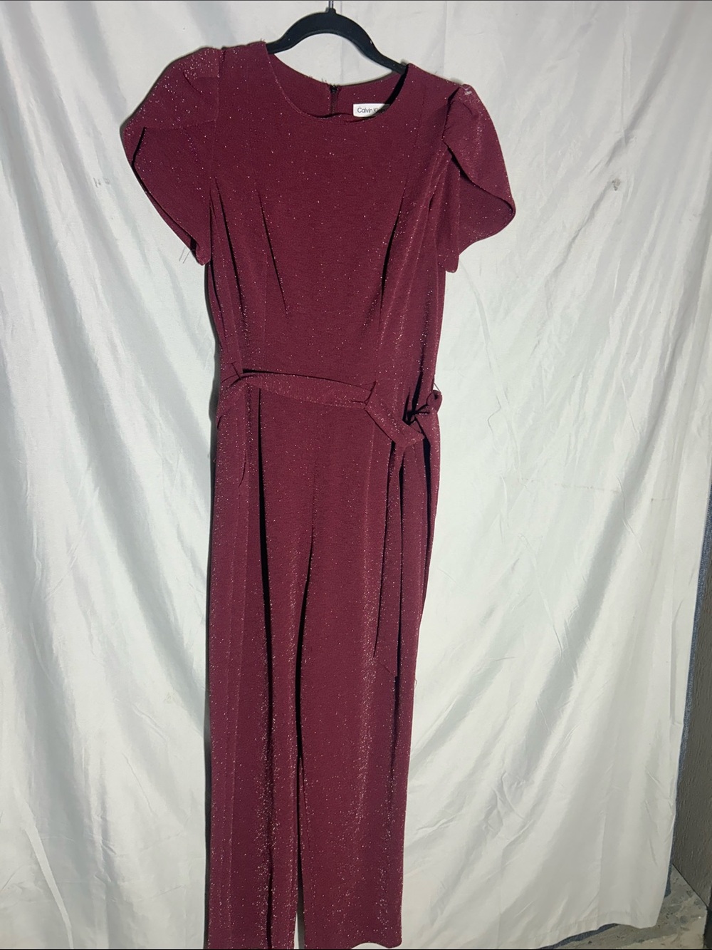 Calvin Klein Maroon Sparkle Maxi Dress